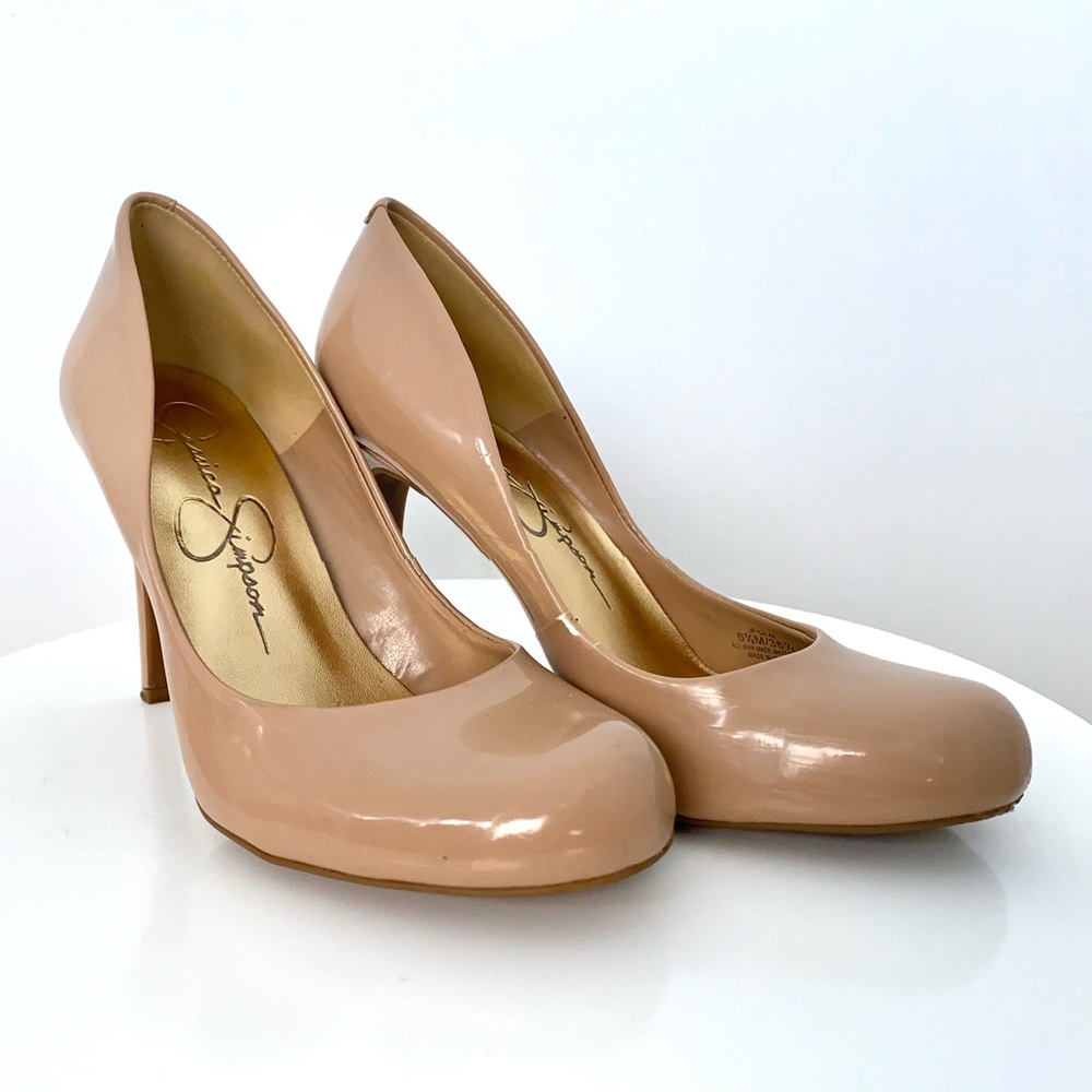 Jessica Simpson Calie Chai Latte Nude Heels 6.5 M